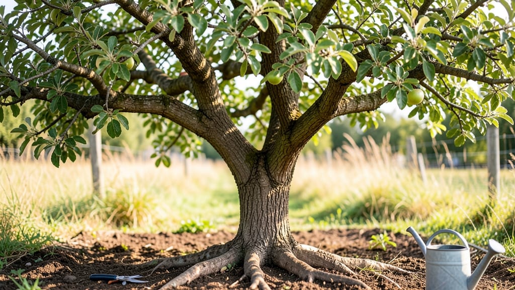 Apple Tree With Roots: Year-Round Pruning for Stronger Canopy Growth